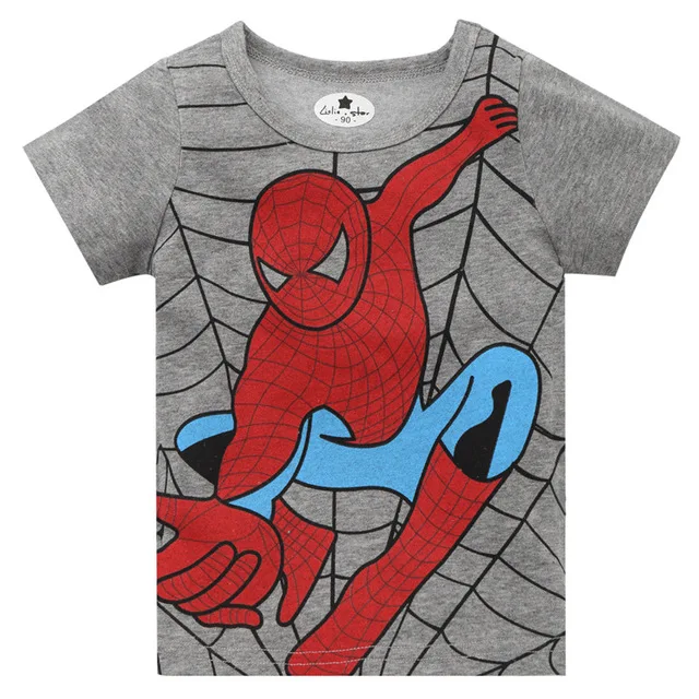 INPEPNOW, коллекция года, футболка с человеком-пауком футболка для мальчиков детская футболка с рисунком футболки с блёстками для девочек и мальчиков, Детская футболка, одежда для детей - Цвет: Grey