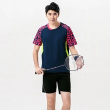 Комплект для бадминтона для мужчин, одежда для бадминтона, одежда для настольного тенниса, одежда для спортивного тенниса, теннисная одежда, рубашка+ шорты 5060