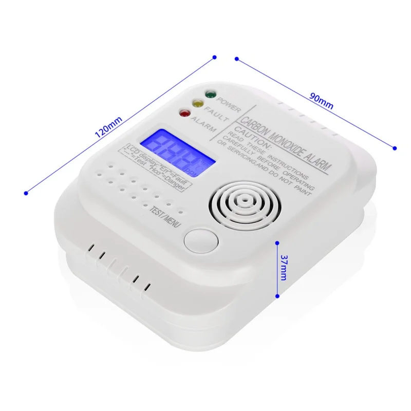 CO carbon monoxide detector detector alarm alarm sensor for home security warns both acoustically and optically