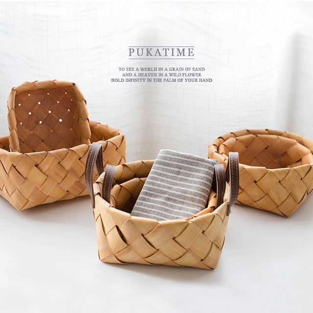 Buy Handmade Wood Woven Baskets Vegetable Fruit Bread