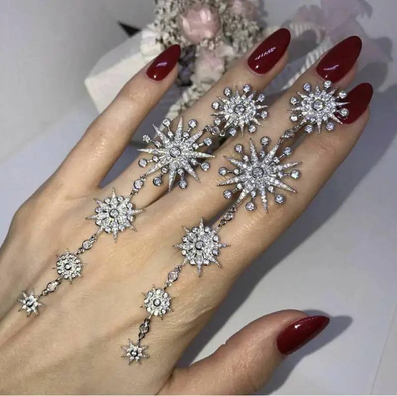 

xb449 Luxury Designer Fashion 925 Sterling Silver shinning European style Jewelry leaves shaped wedding party bz