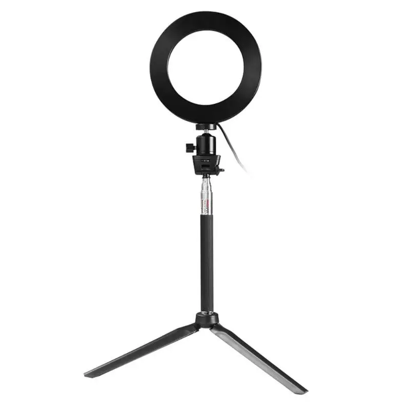 

14.5cm LED Selfie Stick Ring Fill Light 5.5 inch Dimmable Camera Lamp with Tripod Small Photography Ring LED Light 3200-5600K