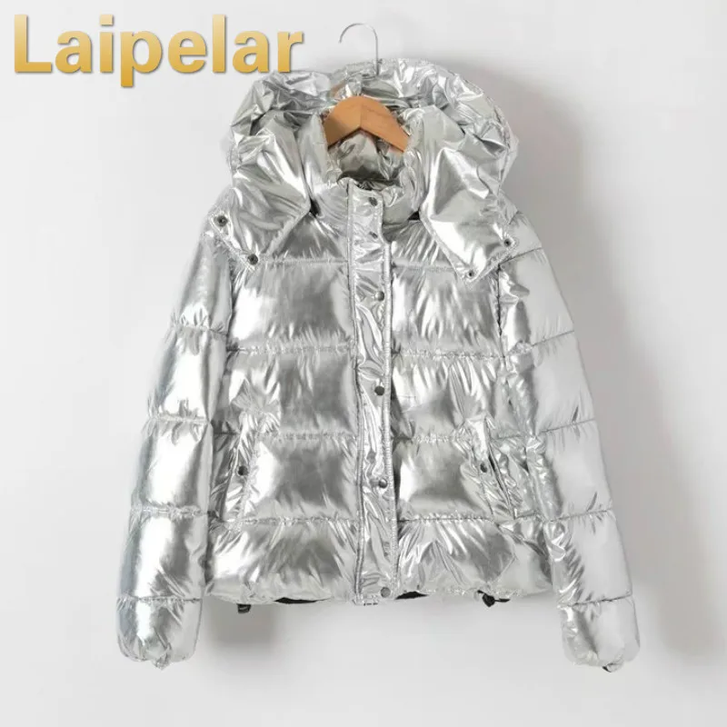 Laipelar серебряное модное плотное хлопковое пальто с капюшоном зимние куртки