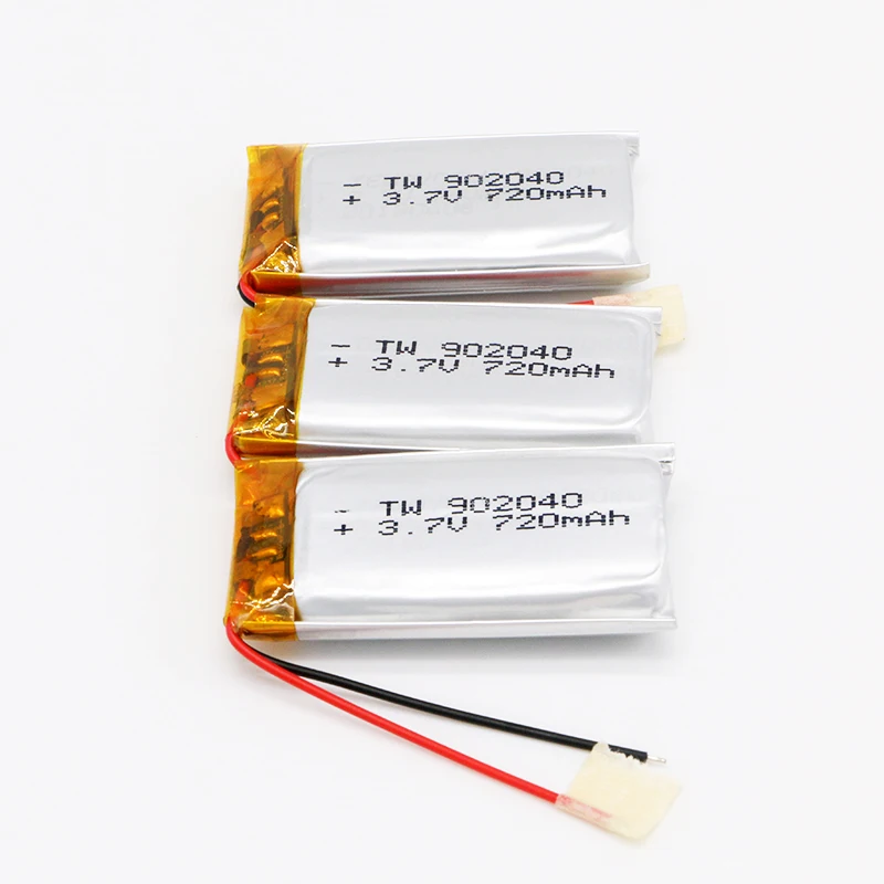 3 шт./лот 3,7 v литий-полимерный аккумулятор 902040 720mAh lipo батареи толщиной 9 мм с печатной платой и проводами для MP3