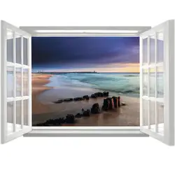 5D DIY полный квадрат дрель алмазов картина Пейзаж морской пляж окно снаружи 3d Мозаика Diamant вышивкой Свадебные украшения комнаты