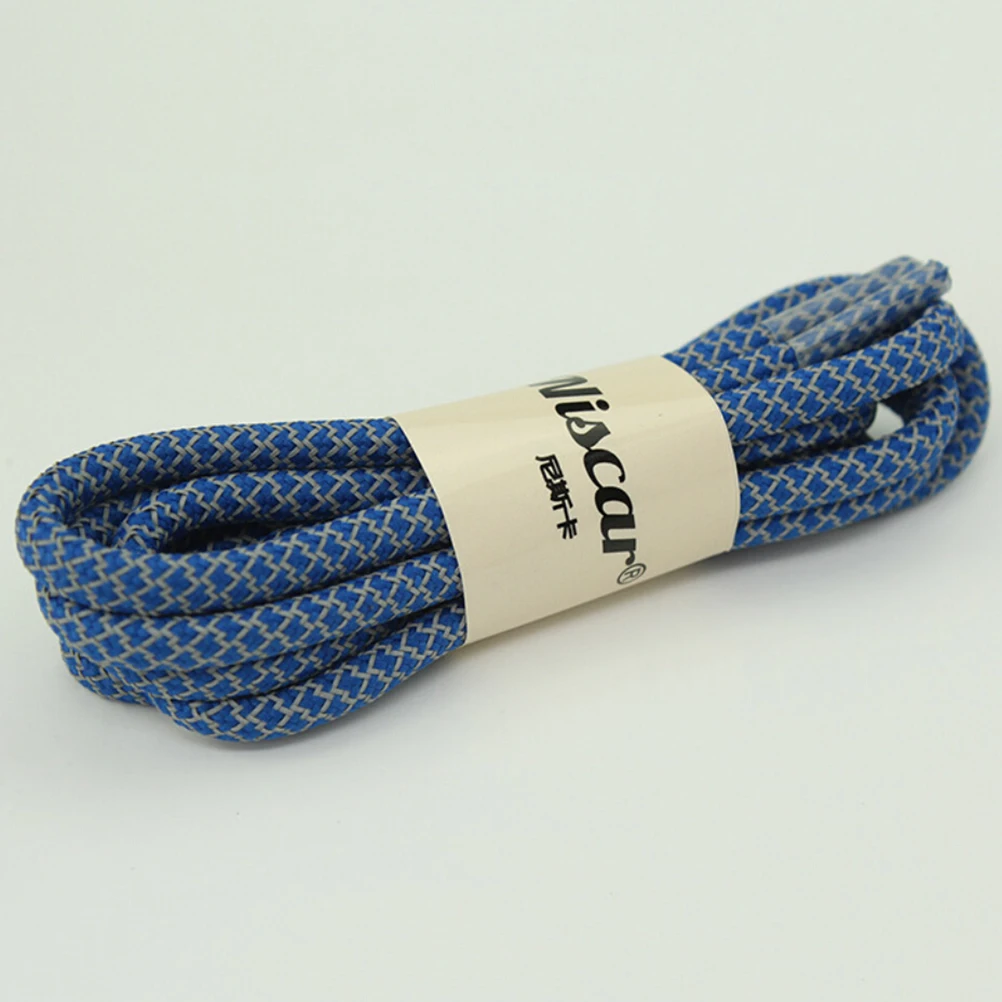 1 пара,, модные Светоотражающие полиэфирные шнурки для ботинок, круглая визуальная безопасность, кордон, длина шнурка 120 см - Цвет: blue