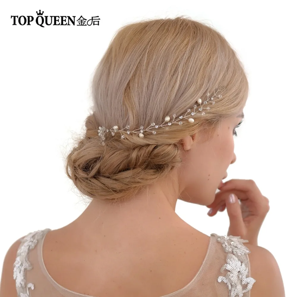 TOPQUEEN HP35 со склада головной убор Свадебные с кристаллами золотые и серебряные цвета Головные уборы, свадебные прически женские элегантные свадебные Heddress