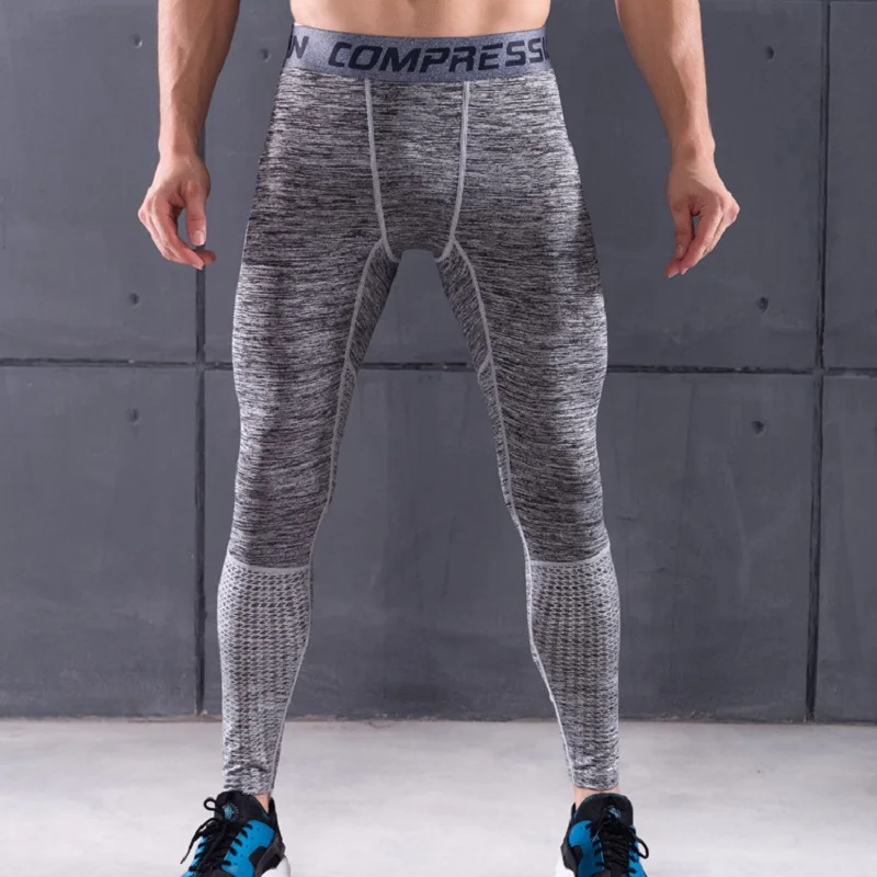 Утягивающие брюки для мужчин быстросохнущие тренировочные колготки спортивные штаны для бега мужские штаны для бега фитнес брюки Леггинсы для йоги спортивные пробежки - Цвет: Gray