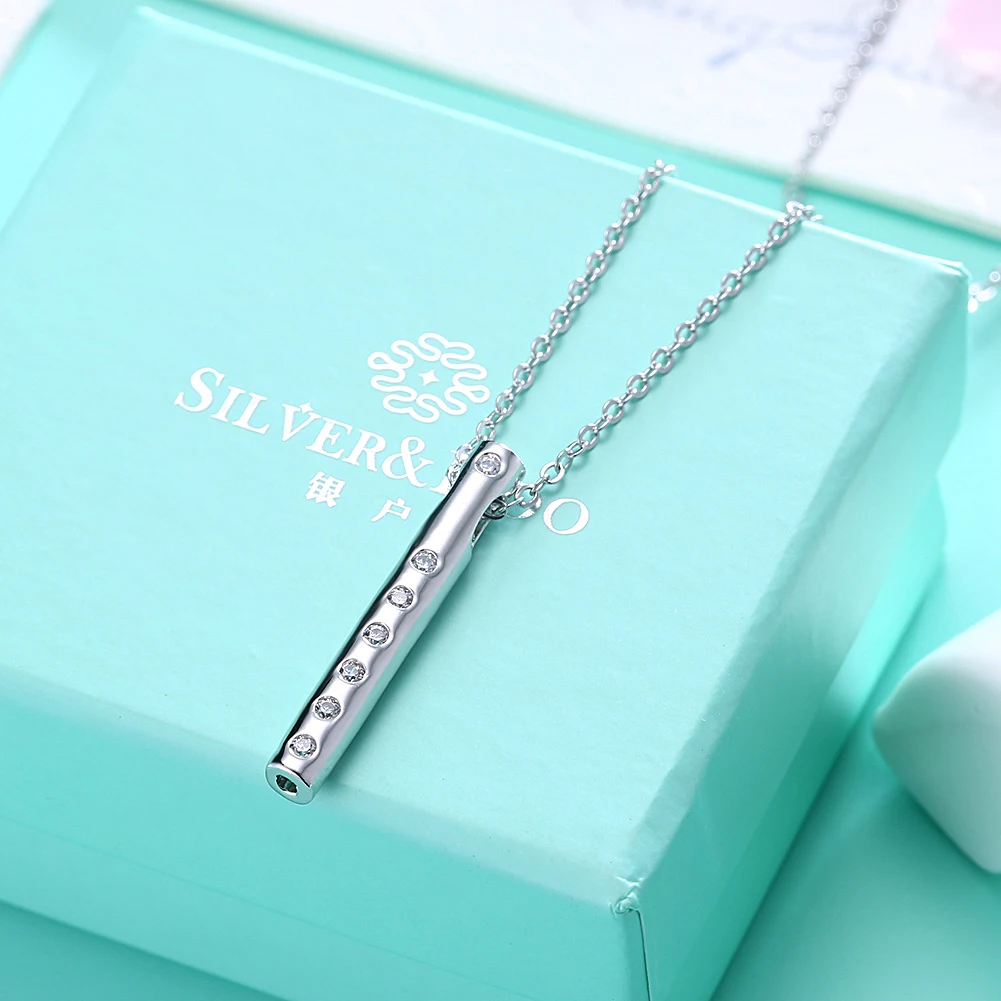 SILVERHOO 925 пробы серебряная подвеска с цирконием ожерелья для женщин хорошее ювелирное изделие подарок Романтические элегантные аксессуары горячая распродажа