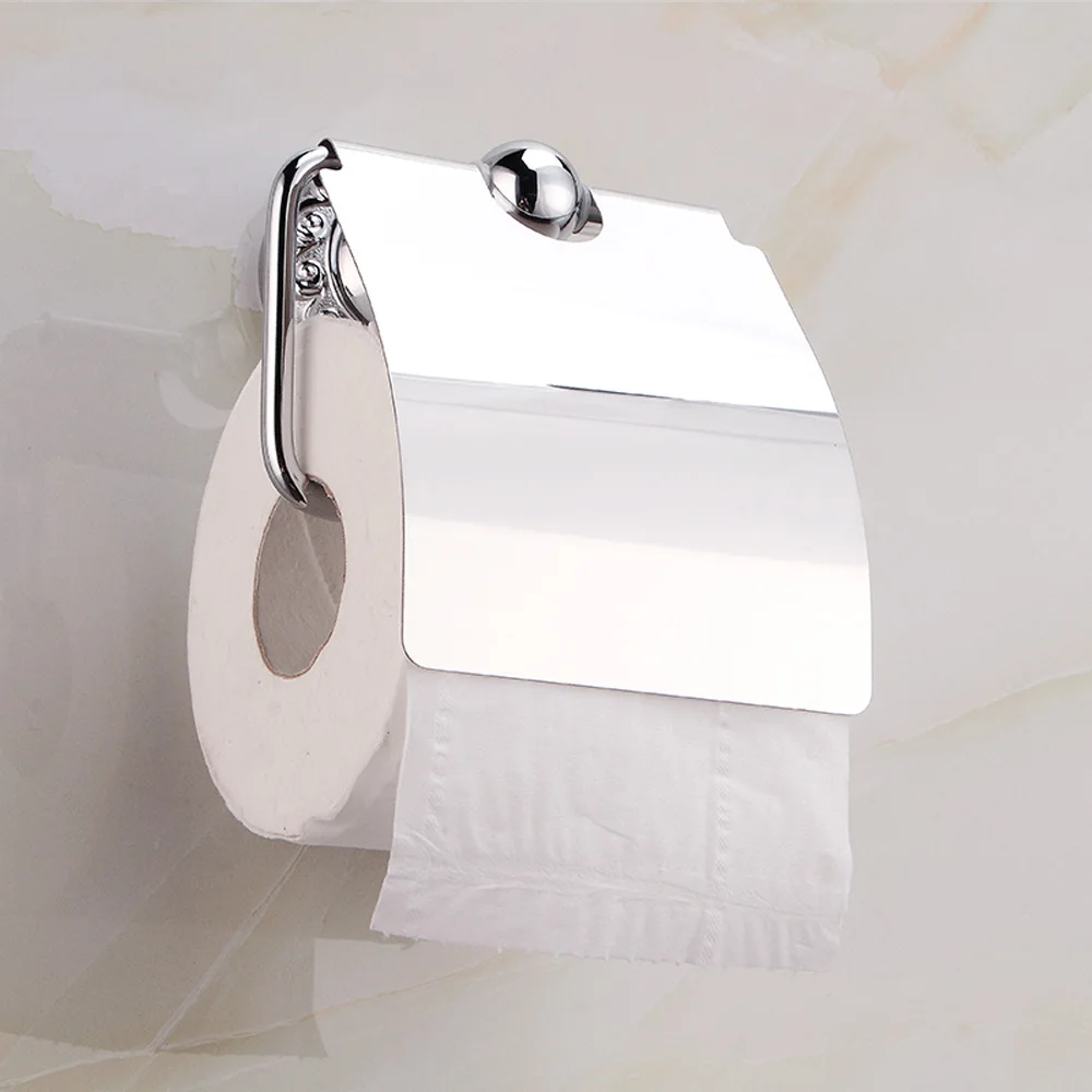 

Wall hanging bathroom hardware accessories silver toilet paper holder stainless steel carved toilet paper holder round base