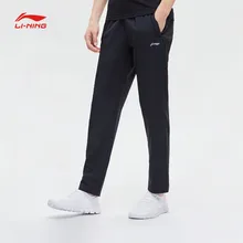 Li-Ning, мужские тренировочные брюки, серия, обычная посадка, 90% полиэстер, 10% спандекс, подкладка, удобные спортивные прямые брюки, AYKP027 CJFM19