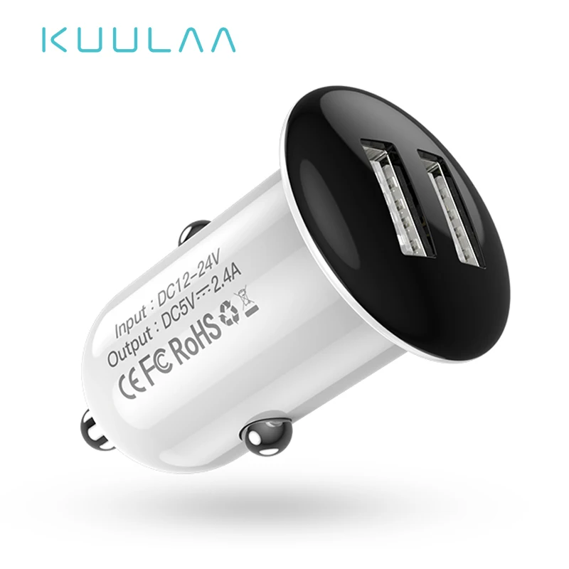 KUULAA شاحن سيارة USB صغير ل Xiaomi Redmi ملاحظة 7 مزدوجة USB 2.4A سريع شاحن سيارة الهاتف شاحن آيفون X XS ماكس 8 7 زائد