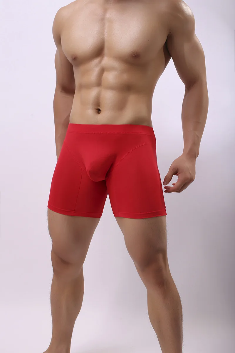Men's Long Underwear Brand Cotton Boxershorts Homme Slip Panties Man U Convex Design Sexy Sportswear Five Points Underpants