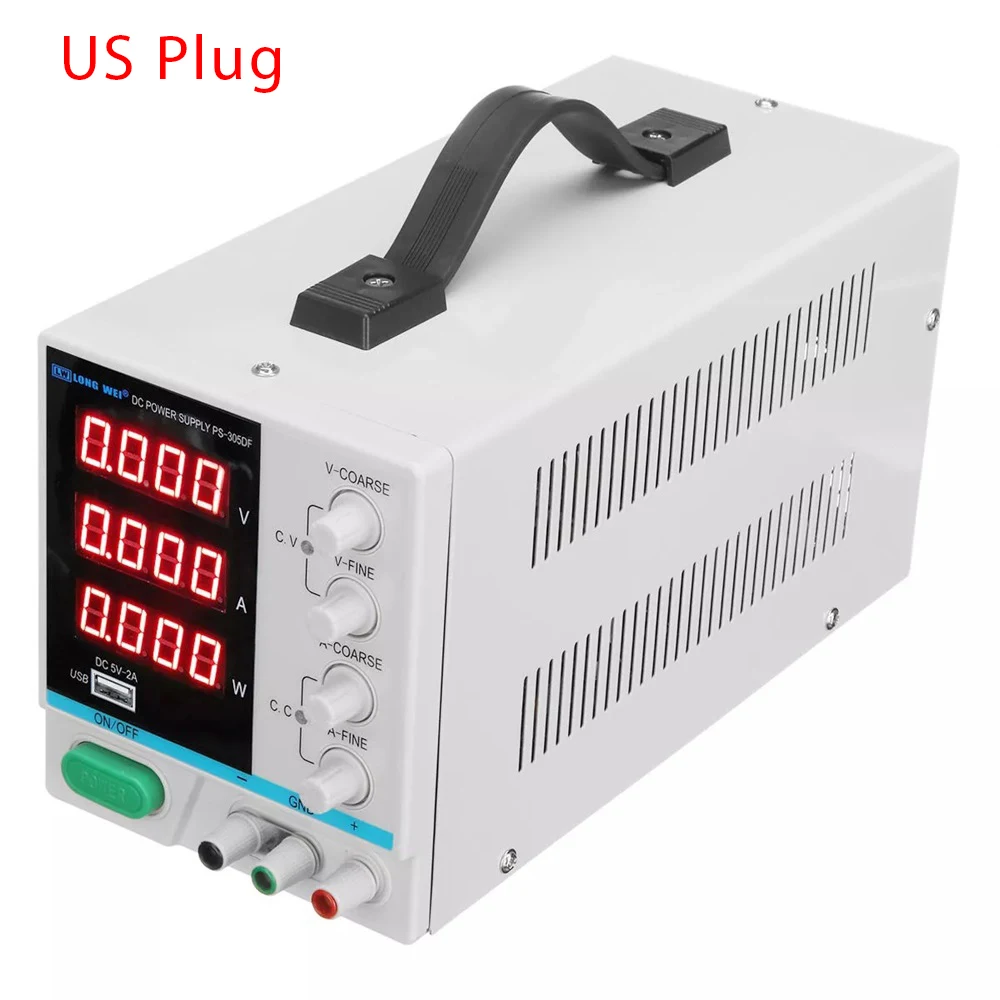 Регулируемый источник питания 30V 5A переключение регулятора напряжения постоянного тока Регулируемый 5V 2A выход USB источник питания 110 V/220 V вход - Цвет: US plug
