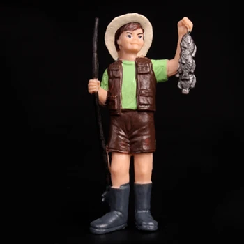 

8CM PVC Farm Owner with Fish Models Kids Cheap Toys Gifts Scene Accessories