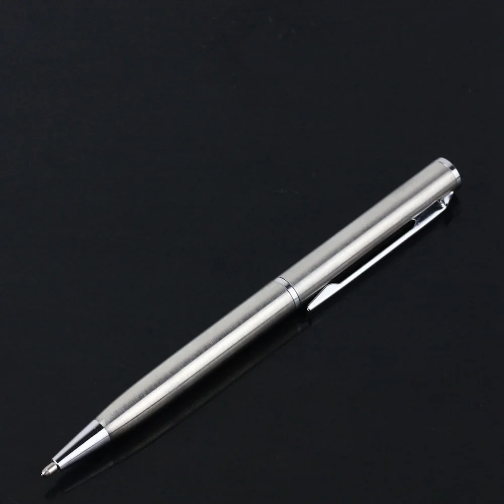 

New Stainless Steel Pen Ball Point Office Ballpoint Writing Student Stationery
