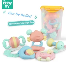 Buy Babytry Soft Musical HandBells Jingle Teether Educational Infant Juguetes Baby Rattles Toys For Newborn Dental Care Biting Free Shipping