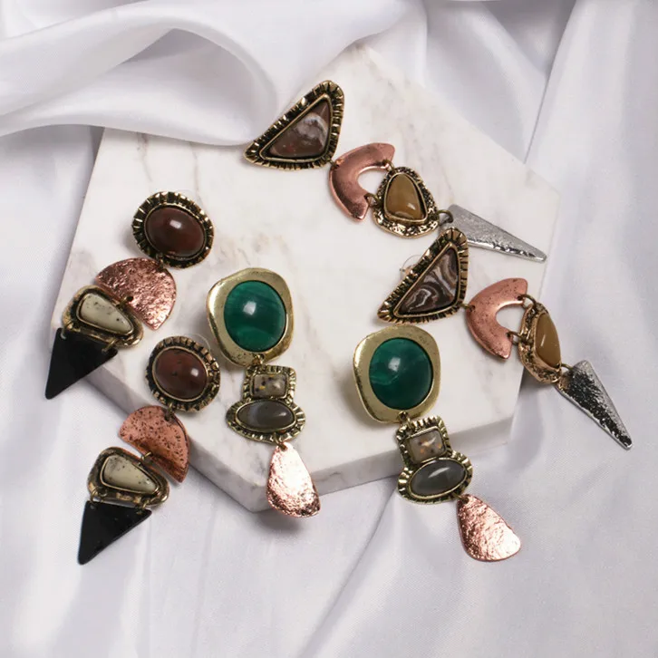 

Vintage Big Bohemian Earrings Statement Female Earring Punk Africa Hammered Metal Earrings Women Jewelry