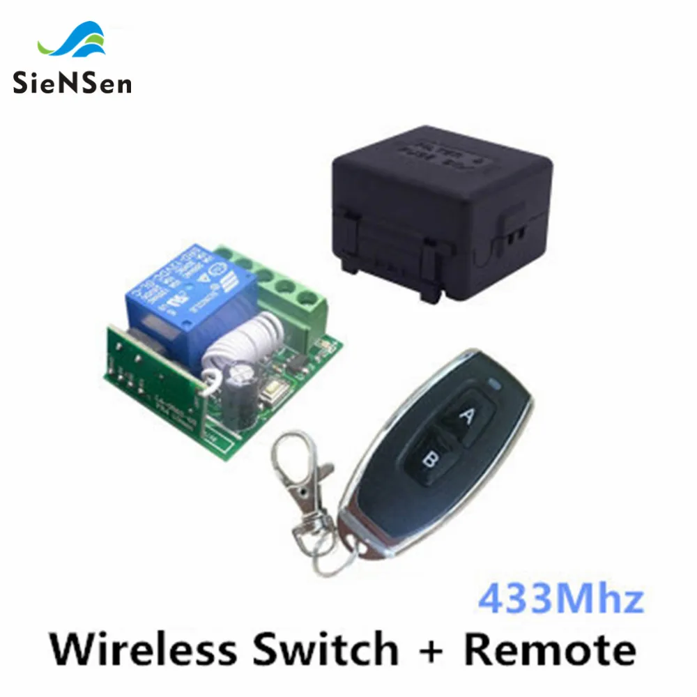 

SienSen 12V Single Wireless Remote Control Switch With 2 Keys 433 Remote Control Smart Home Lighting Power Switch KR1201A + KT05