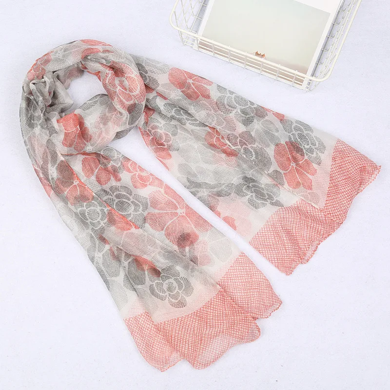 

2018 Fashion Scarf Luxury Women Brand Scarf Women Scarves Shawls High Quality Print Flower Hijab Wraps Long Bandana 180*90 CM