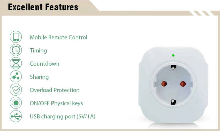 Smart Home EU Remote Control Socket Outlet EU Plug With On Off