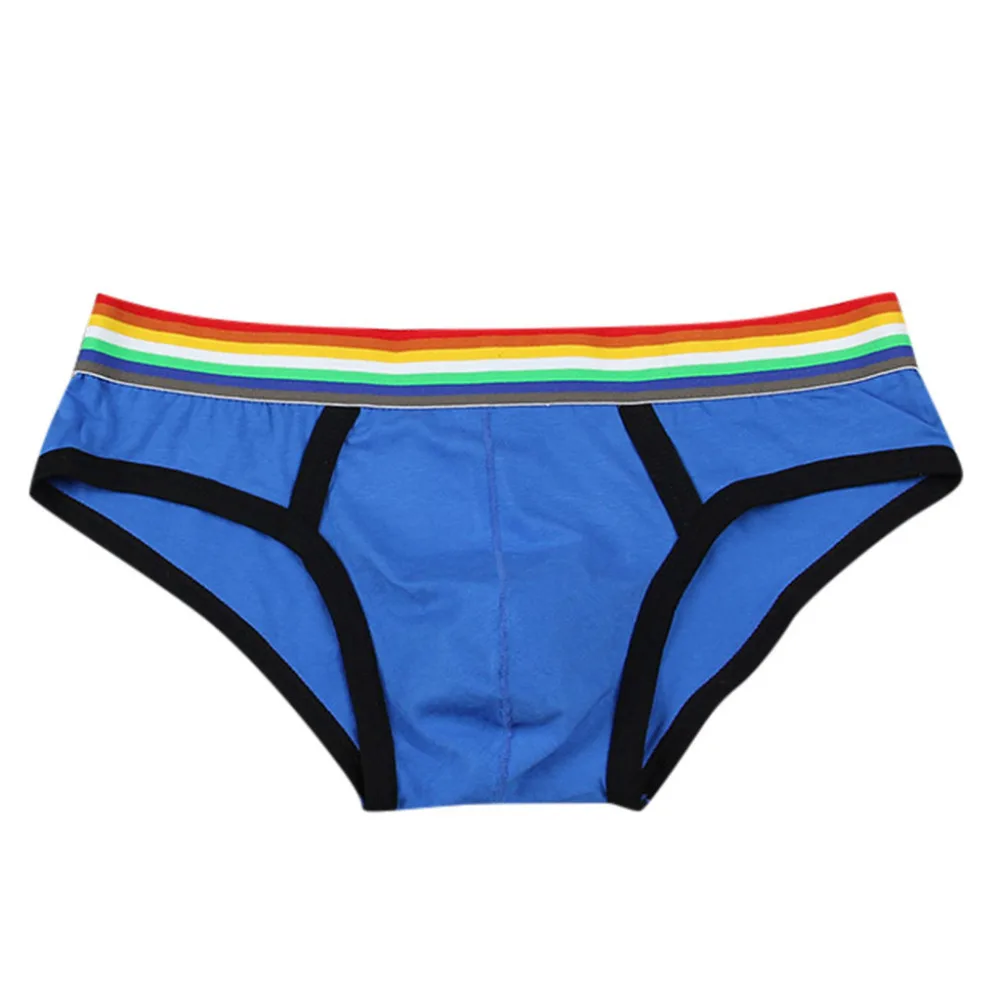 2019 Fashion men's multicolor briefs rainbow cotton briefs swimming shorts breathable men's underwear sexy briefs hombre 40J10 (7)