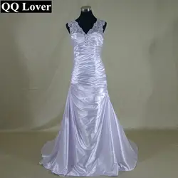 QQ Lover 2019 Новое атласное Плиссированное свадебное платье русалки на заказ Vestido De Noiva Свадебные платья