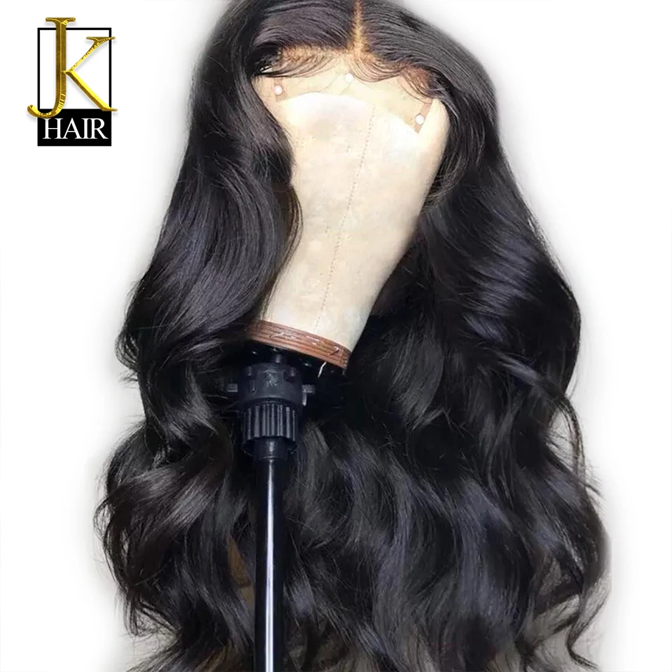 

Glueless Lace Front Human Hair Wigs Brazilian Body Wave Lace Human Wigs With Baby Hair Pre Blucked Remy Hair Average Cap JK hair