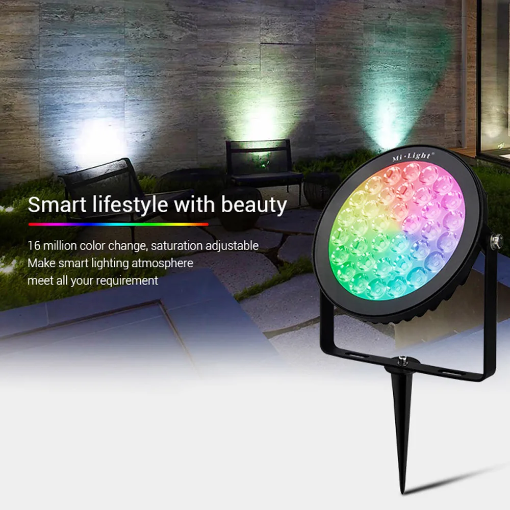 Новый Умный 15 Вт RGB + CCT светодиодный садовый светильник наружный Точечный