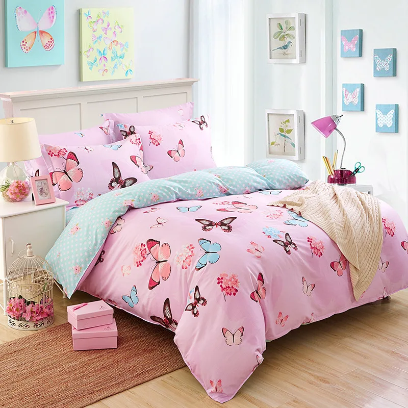 Whole Sale 4 Pcs Bedding Sheet Eco Friendly 100 Cotton Colorful