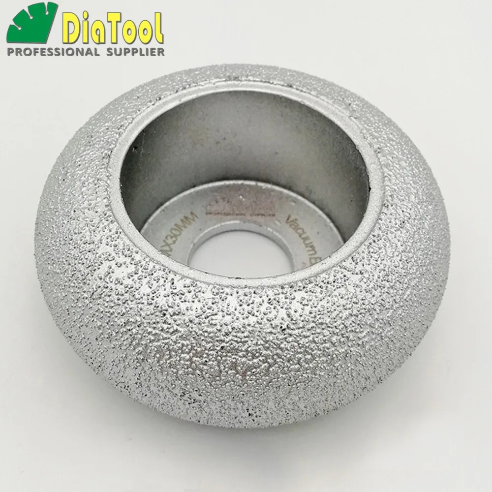 DIATOOL 5pcs Dia75mm (10/15/20/25/30MM) Vacuum Brazed Diamond CONVEX Grinding Wheel For Stone Artificial Stone Ceremics Concrete