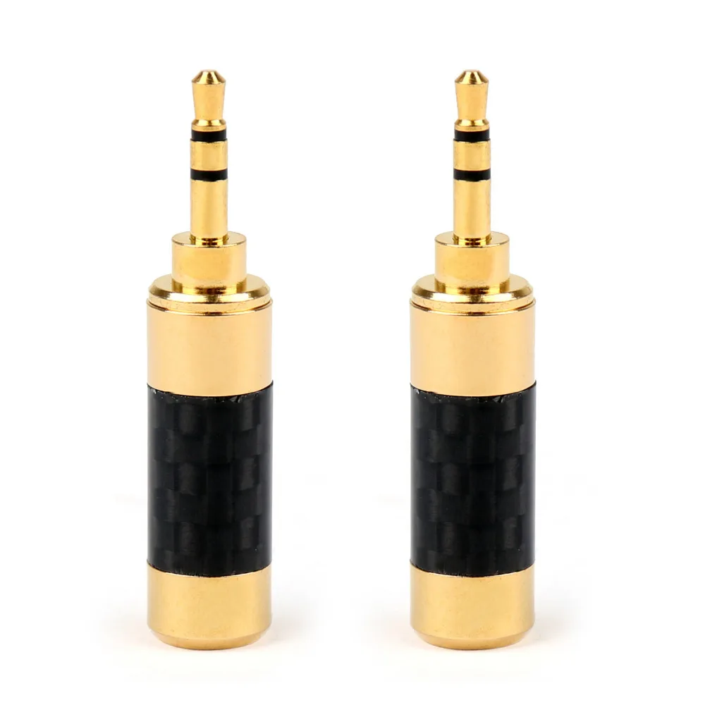 

Areyourshop Gold Plated 2.5mm Jack Stereo Audio Jack Plug Connector Carbon Fiber 1/2/8/20PCS Wholesale Connector