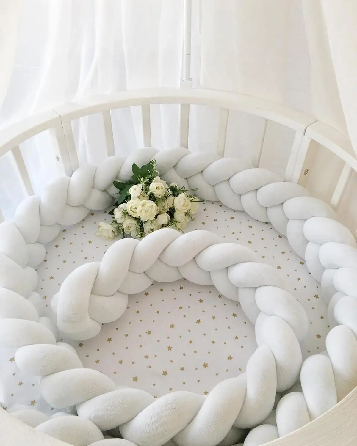 Newborn Baby Bed Bumper Knot Protector Tour De Lit Bebe Tresse Baby Bumper Braid Crib Cot Bumper Bumpers In The Crib 3 6 9 12m Aliexpress Mother Kids