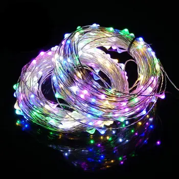 

5pcs 10M 100Led Battery powered LED moon String Fairy light vane lamp Remote Control thin wire Xmas Wedding Vase Garland decor