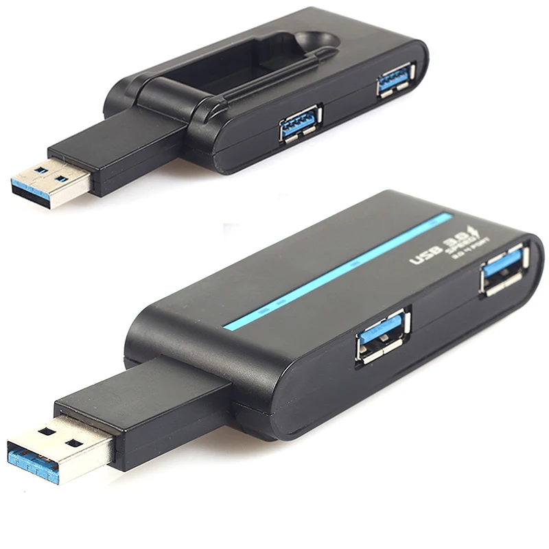 

4 Ports USB 3.0 HUB Portable Charger Data Cable High Speed Rotatab Splitter Hub Adapter compatible with USB 3.0/2.0/1.1/ 1.0