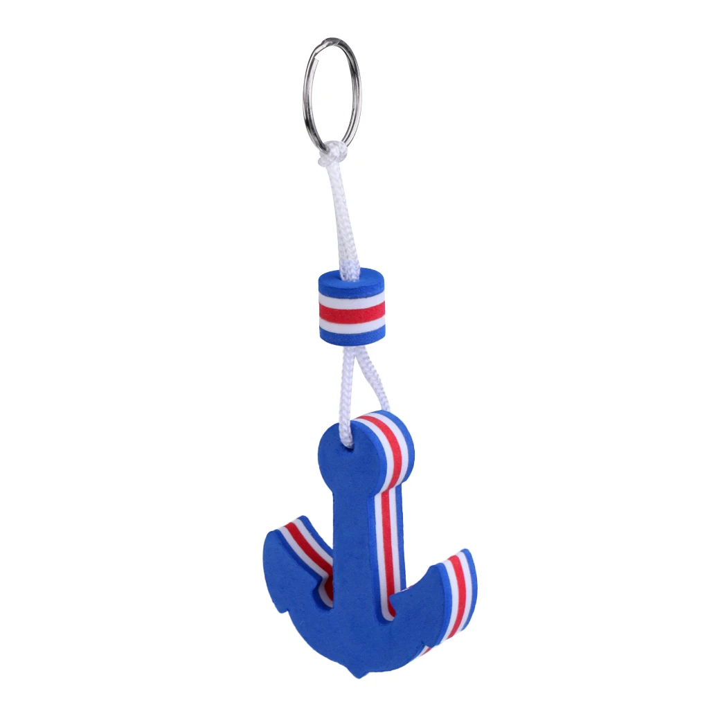 Boating Sea Fishing Water Floating Keychain Key Ring- Anchor Shape Blue for Fishing Flatable Boat Replacement Accessories