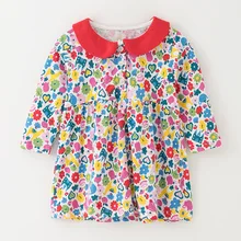 Little maven/ г. Модная брендовая осенняя одежда для маленьких девочек; хлопковые платья с цветочным принтом для маленьких девочек; S0538