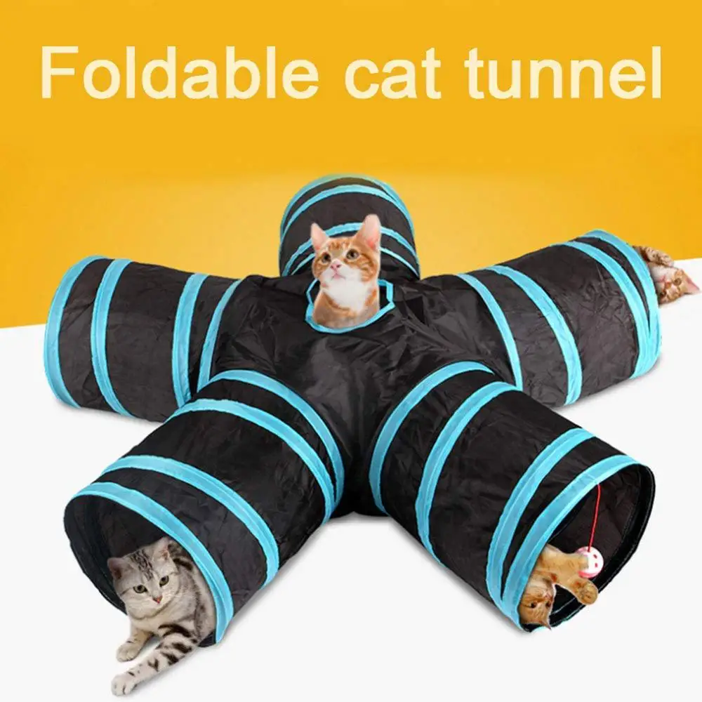 2/3/5 отверстий Складная Pet туннель для кошек игрушки котенка; Домашние шлепанцы для ванной с кроликом для дома и улицы тренировочный мяч игрушки игровой туннель трубки Товары для кошек