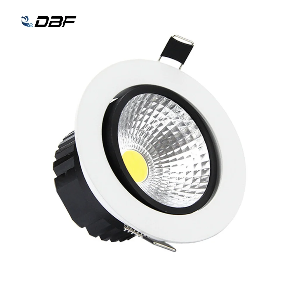 

[DBF]Super Bright Recessed Round LED Dimmable Downlight COB 5W 7W 9W 12W LED Spot Light LED Decoration Ceiling Lamp AC110V 220V