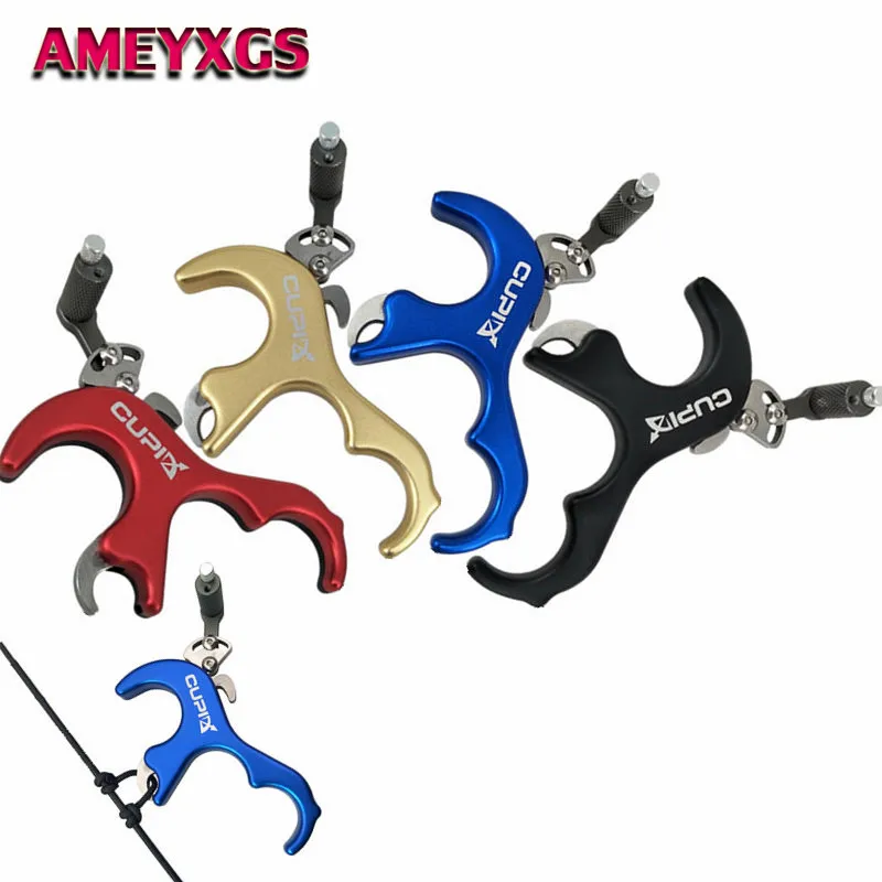 

1Pc Archery Compound Bow Release Aids 3 Finger Grip Caliper Trigger Release Aid Thumb Handle For Hunting Shooting Accessories