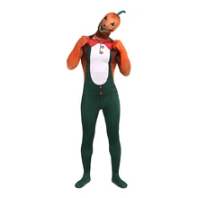 Halloween pumpkin Cosplay Costume Bodysuit Lycra Male Full Body Zentai MenTight Suits Party Shows Custom Second Skin Halloween