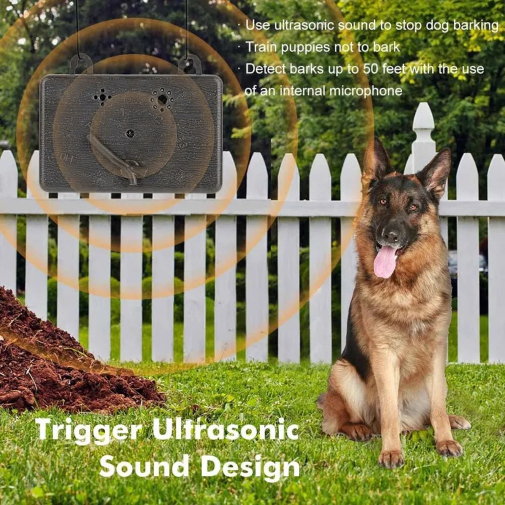 

Mini Ultrasonic Outdoor Pet Anti Barking Device Dog Bark Control Sonic Deterrents Pet Silencer Training Tools Dog Controller