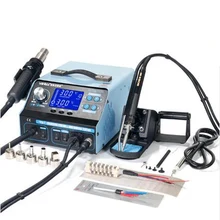 YIHUA 992DA+ паяльная станция 4 в 1 фена паяльник паяльная Тепловая станция ЖК-дисплей цифровой дисплей дым вакуумный Ремонт паяльная станция