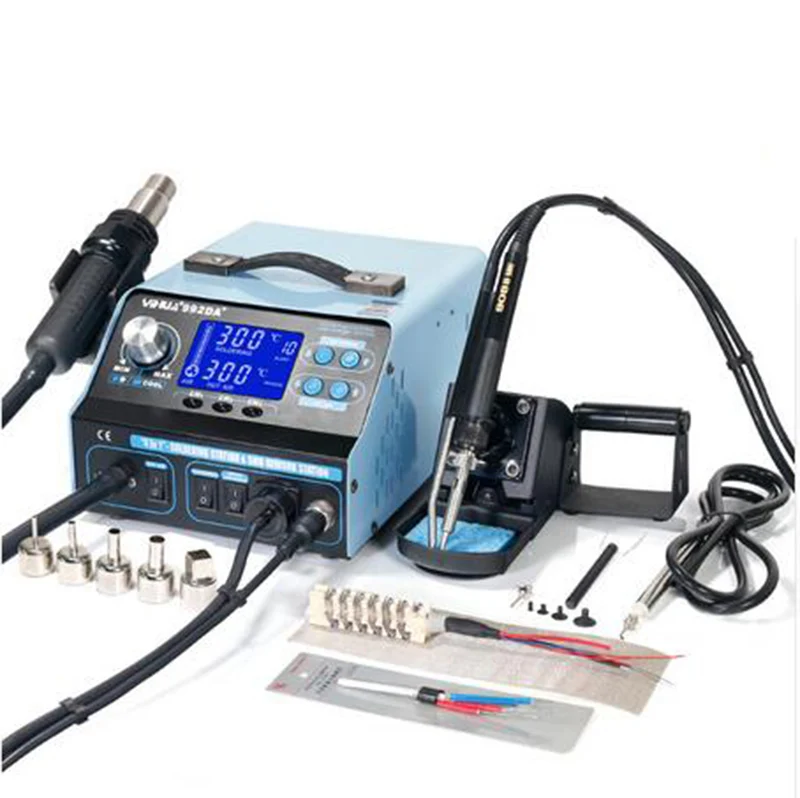 

YIHUA 992DA+ Solder Station 4 In 1 Hot Air Gun Rework Soldering Iron Heat Station LCD Digital Display Smoke Vacuum Repair Rework