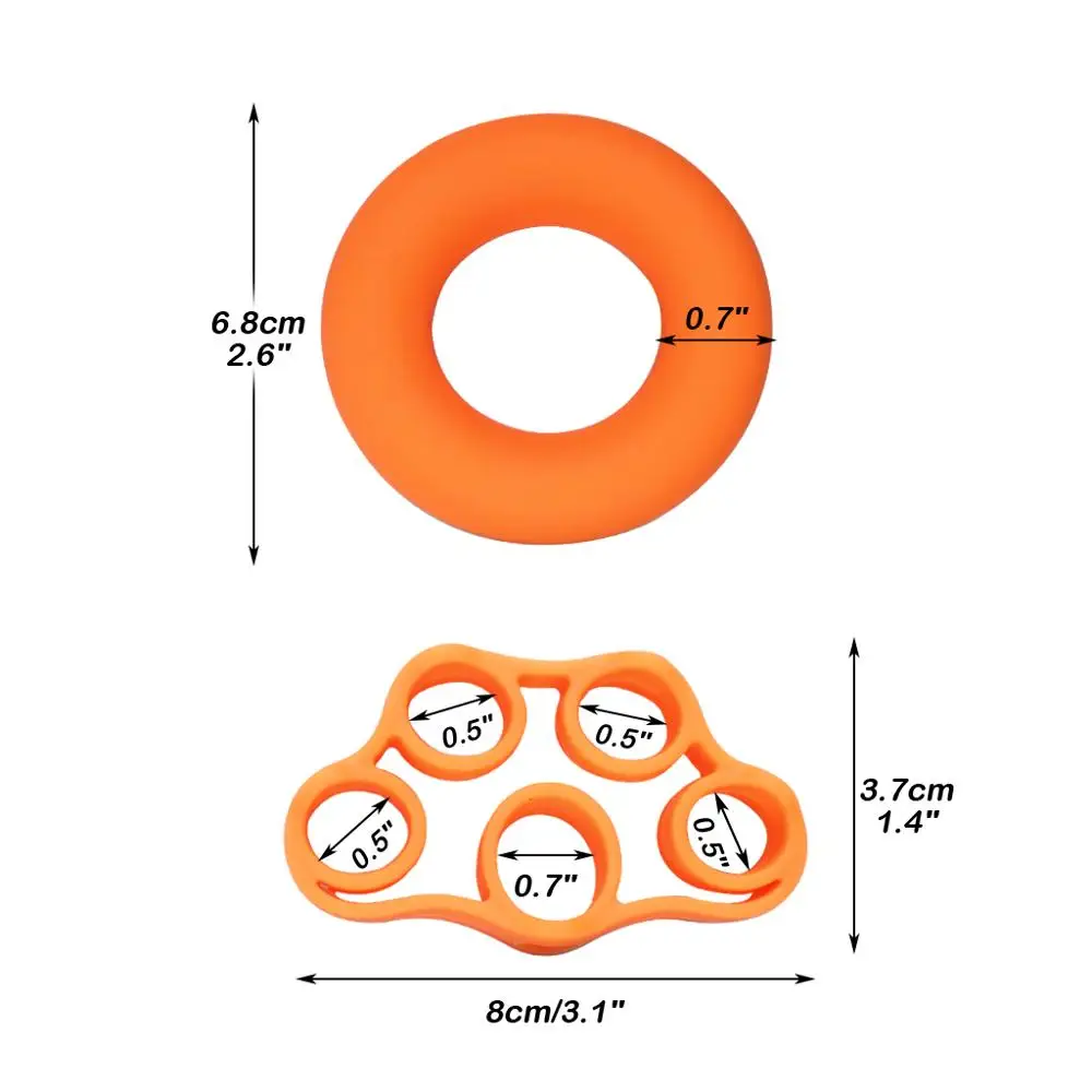 Hand Grip Strengthener Workout Kit 4 Pcs Finger Stretchers Grip Rings 2 Resistance Levels For Muscle Strengther Dexterity Improvment Functional Recovery Training Stress Relief And More (3)