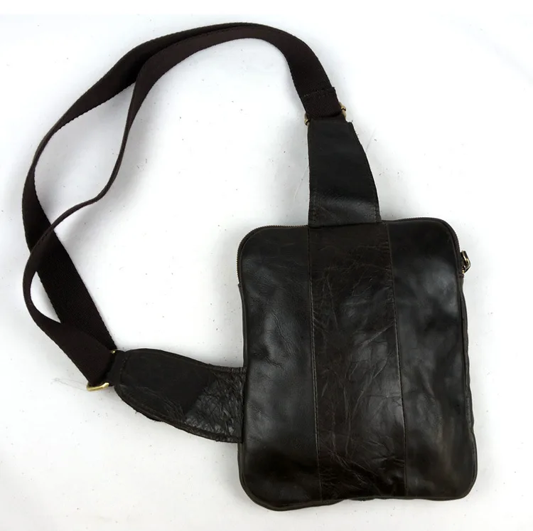 Первый слой из натуральной воловьей кожи мужская нагрудная сумка модная повседневная масляная Вощеная кожаная сумка на плечо мужская сумка