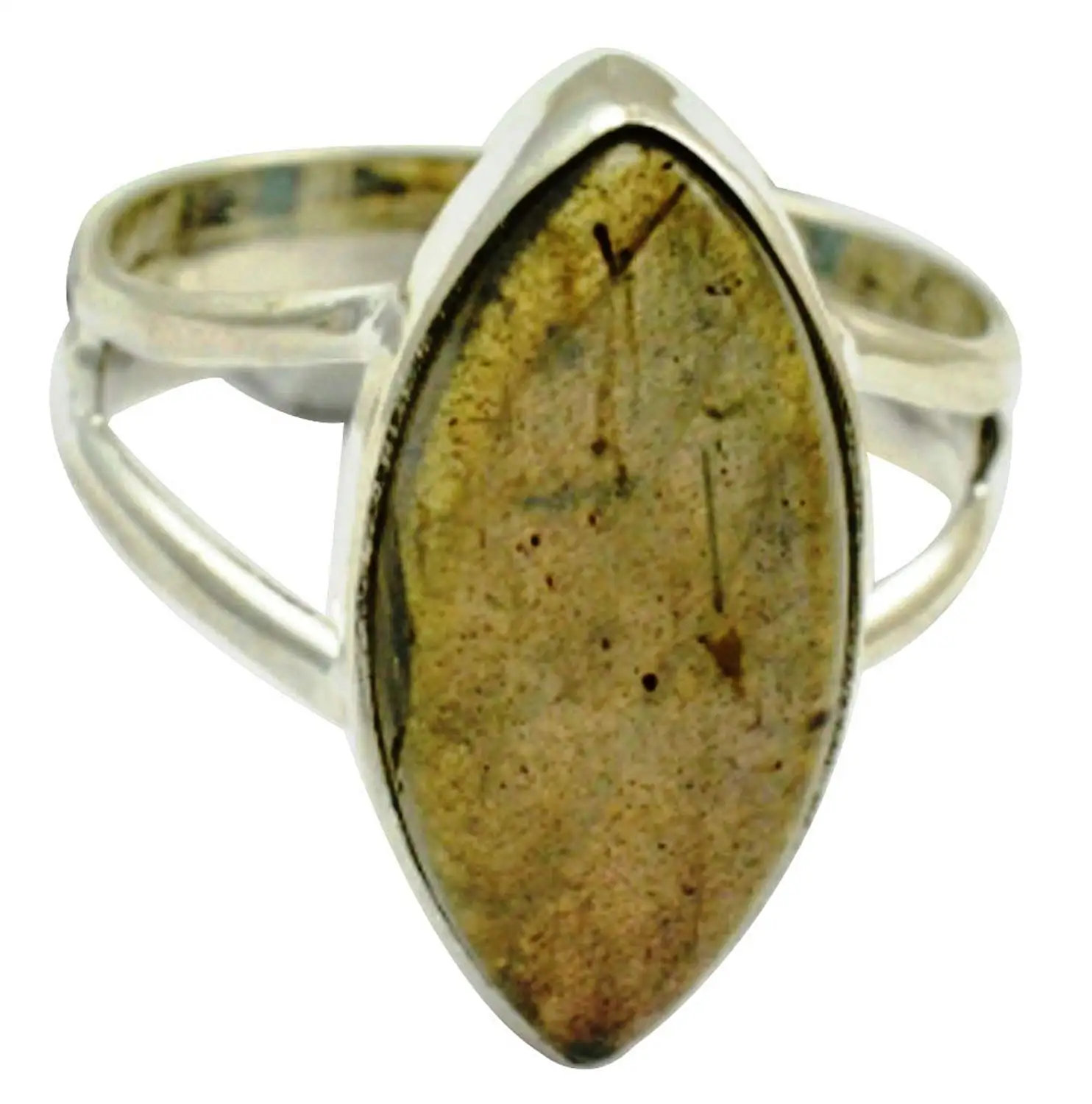 

Lovegem Genuine Labradorite 925 Sterling Silver,Size :8.5, AR3375