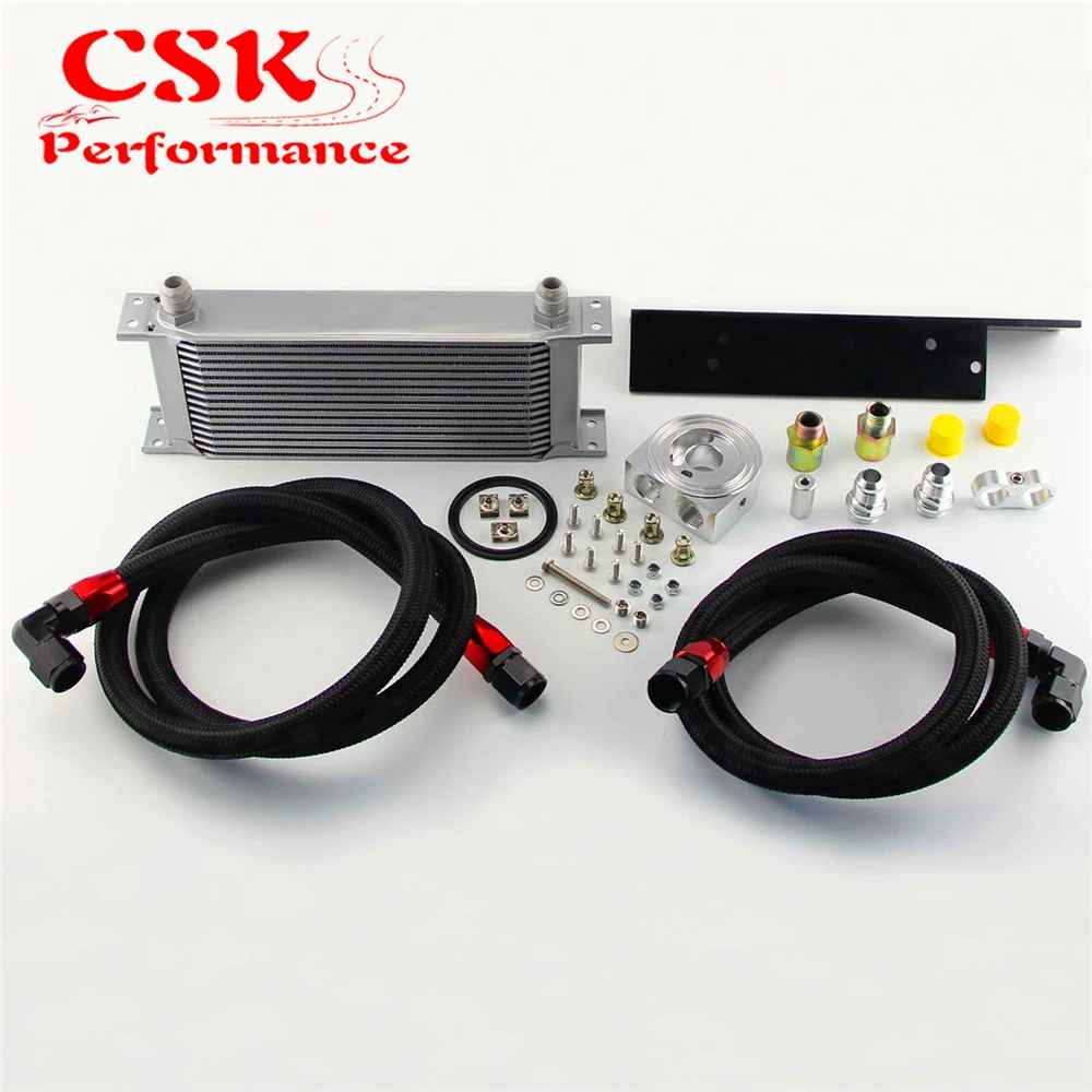 Best Price 16 Row Bolt On Oil Cooler Kit Fits For Nissan Fairlady 03-08 350Z VQ35 / 2009-2014 370Z VQ37 Silver/Black