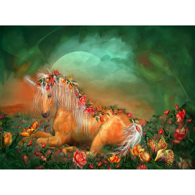 

Diamond Mosaic Handmade,Christmas Diamond Painting "Flower Rose Unicorn" Cross Stitch Kits Diamond Embroidery,Rhinestones GT