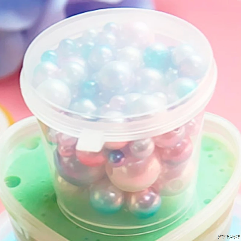 

25 ml PP Materials Round Slime Foam Ball DIY Printing Craft Storage Containers Organizer Box w/Lids Good Sealability
